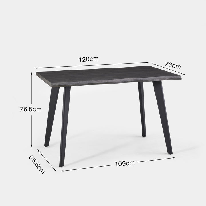 Seibold Live Edge Esstisch [Dunkles Holz] [120cm/140cm]