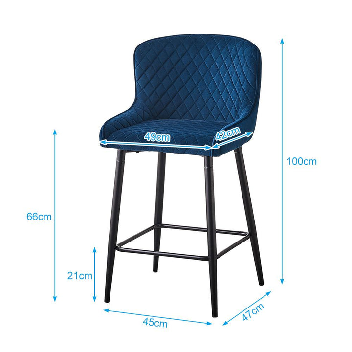 Dundas Bar Stools [Set of 2] [Velvet] [65cm]