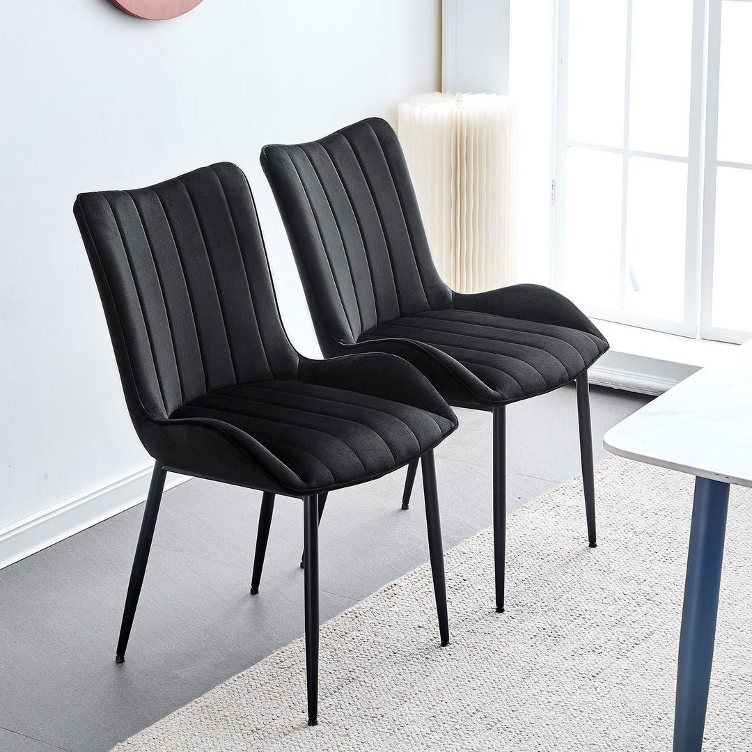 Myra Mid-Century Modern Dining Chairs [Velvet] [Set of 2]