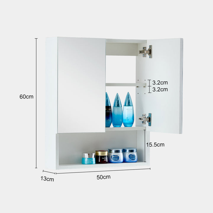 Colin Bathroom Mirror Cabinet  [2 Door 1 Shelf]