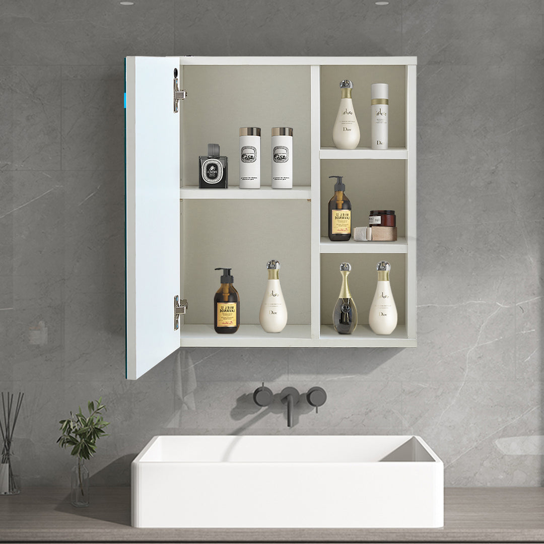 Othello Bathroom Mirror Cabinet with Lights[1 Door+3 Shelves]