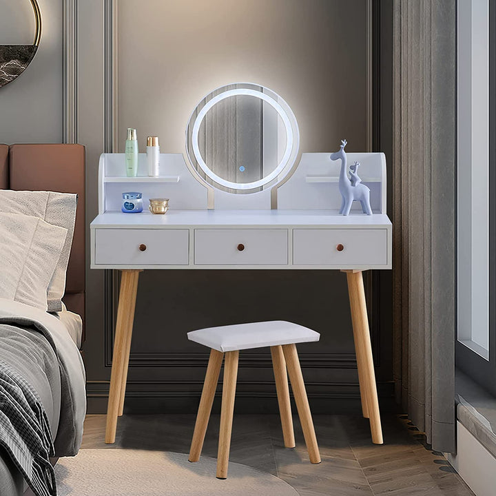 Sasja Intelligent Dimming Mirror Makeup Vanity Table Set