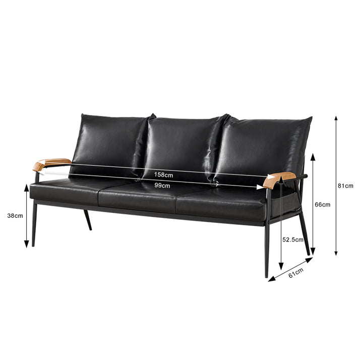 Mid-Century Modern Sofa [Black]