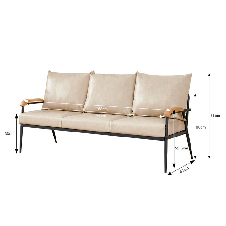 Mid-Century Modern 3-Sitzer-Sofa [Cremeweiß]