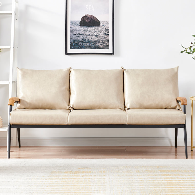 Mid-Century Modern 3-Sitzer-Sofa [Cremeweiß]