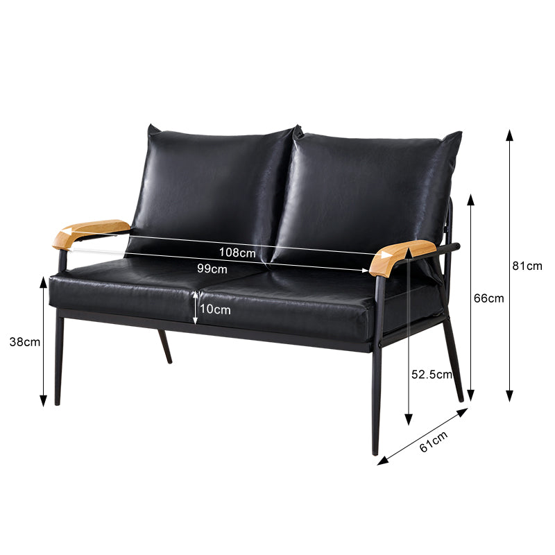 Mid-Century Modern Sofa [Black]