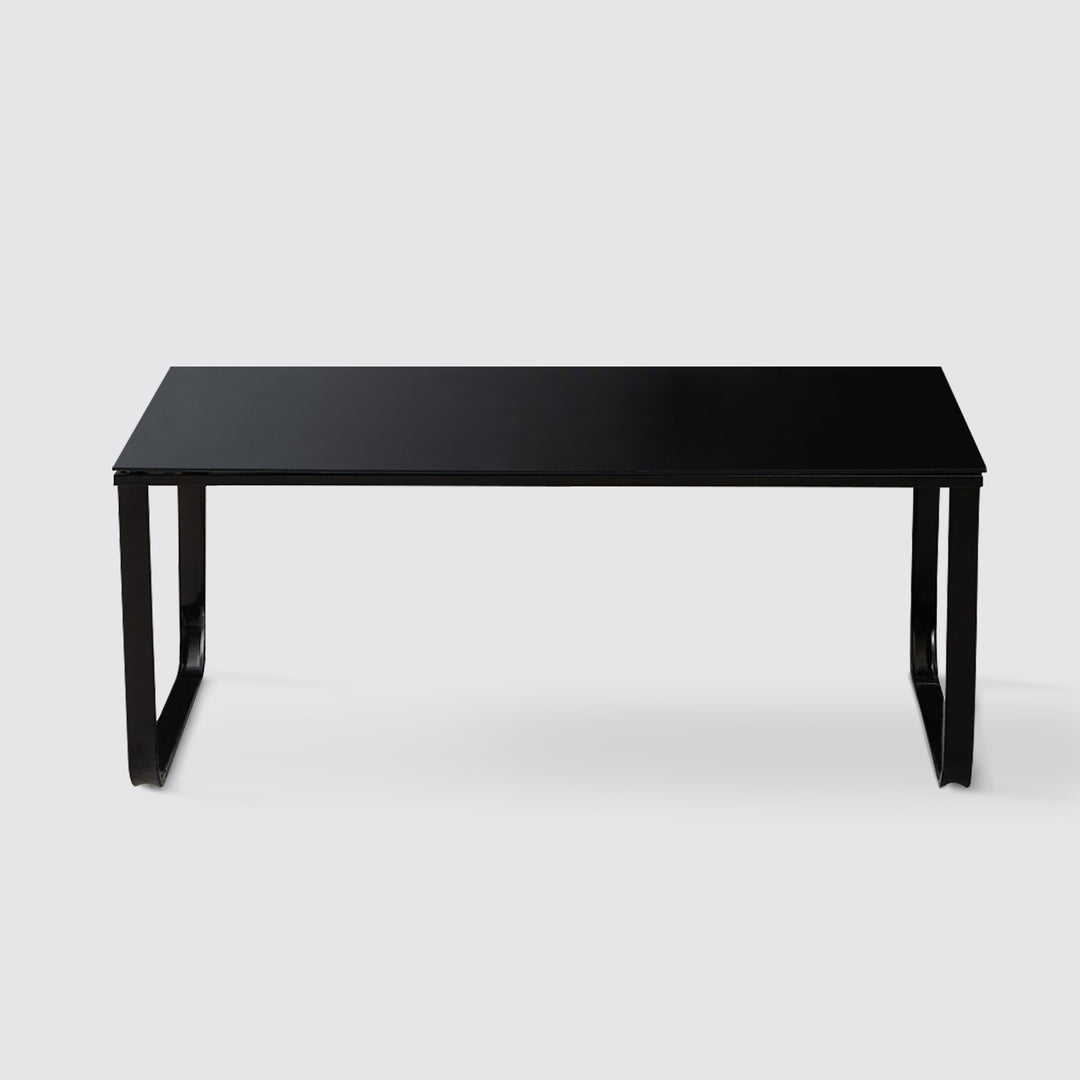 Modern Rectangle Black Glass Coffee Table Living Room Table | CLIPOP