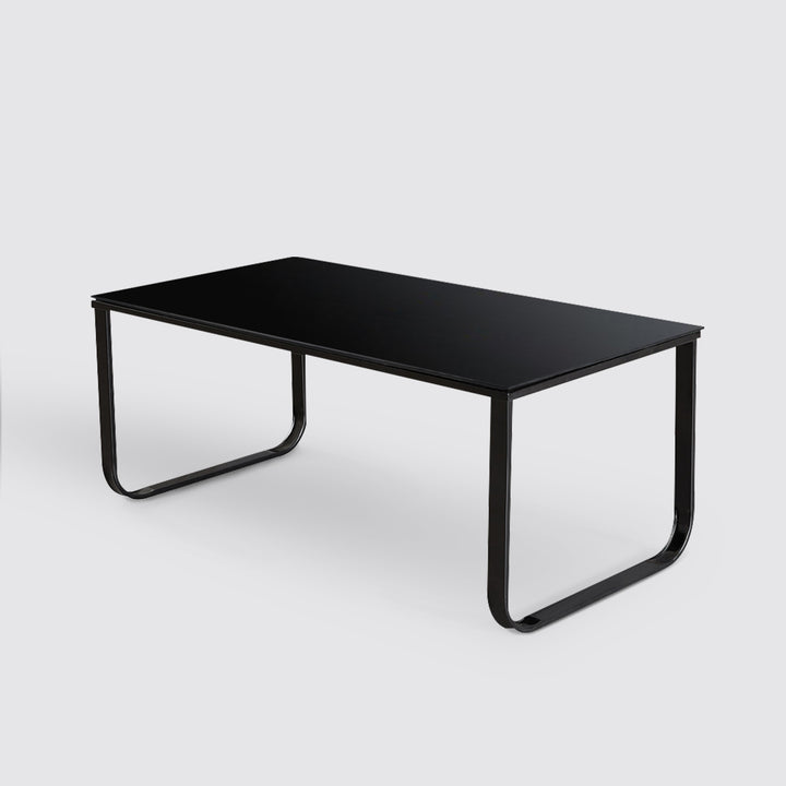 Modern Rectangle Black Glass Coffee Table Living Room Table | CLIPOP