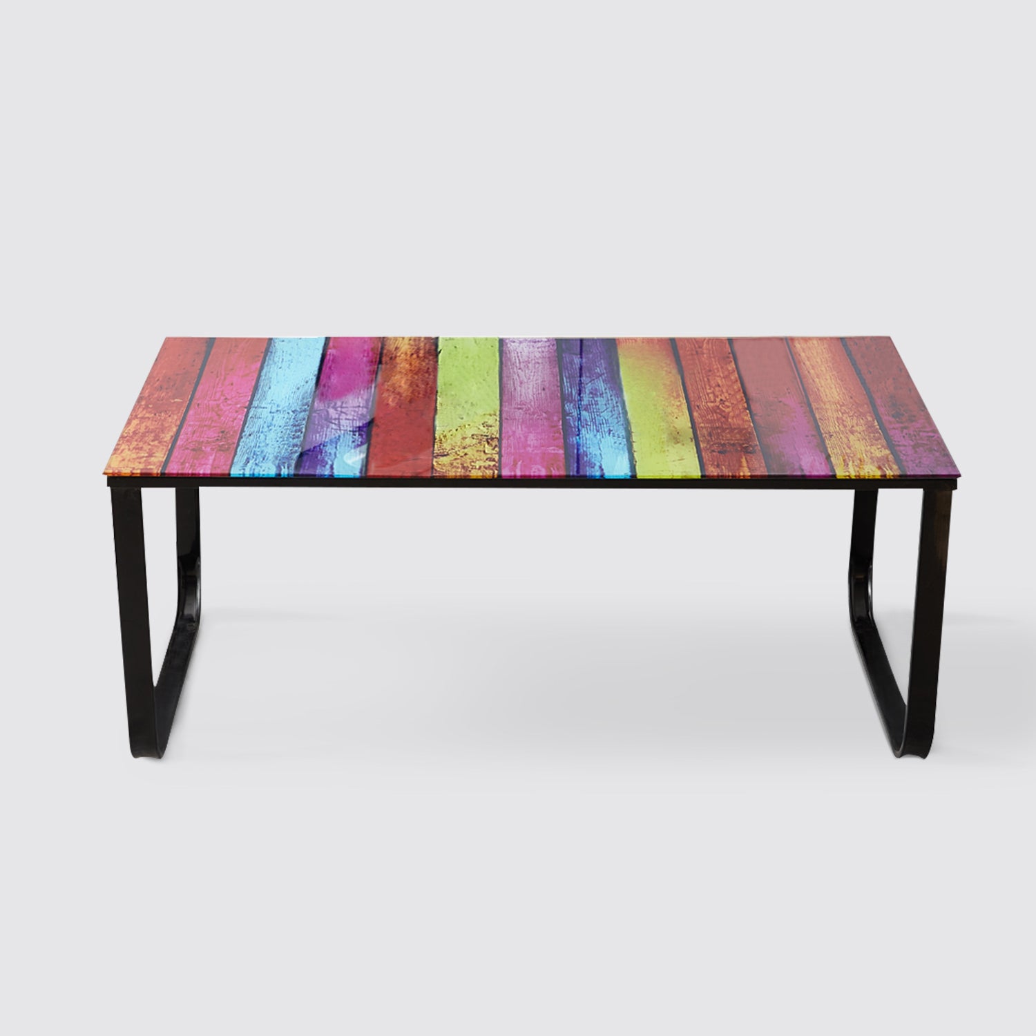 Rainbow glass coffee table deals