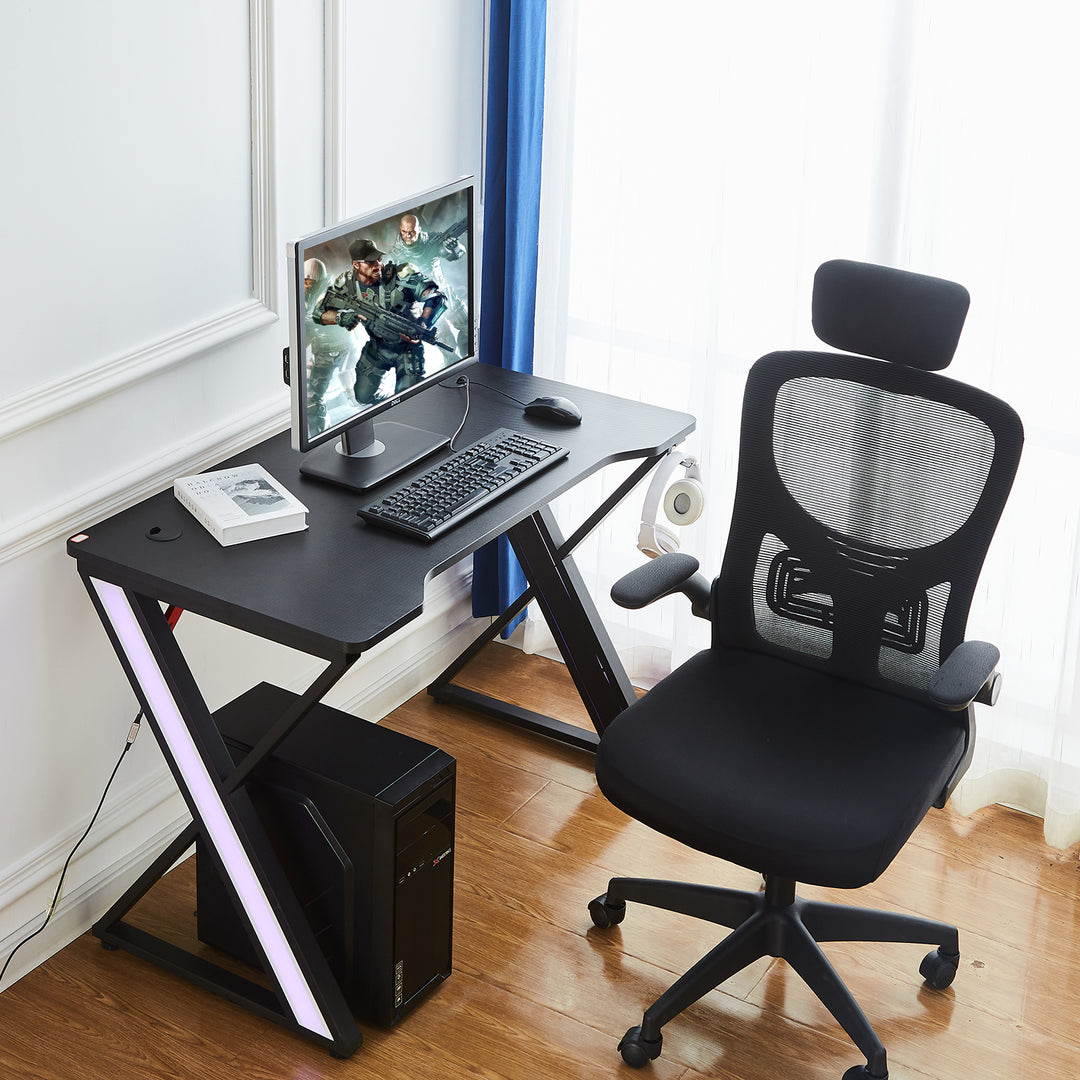 Sirius X Shaped LED Light Gaming Desk